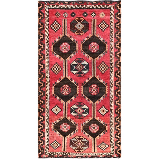 Overdyed & Vintage Wool Hand Knotted Rug Red Ivory 3.5X6.10 -O086062