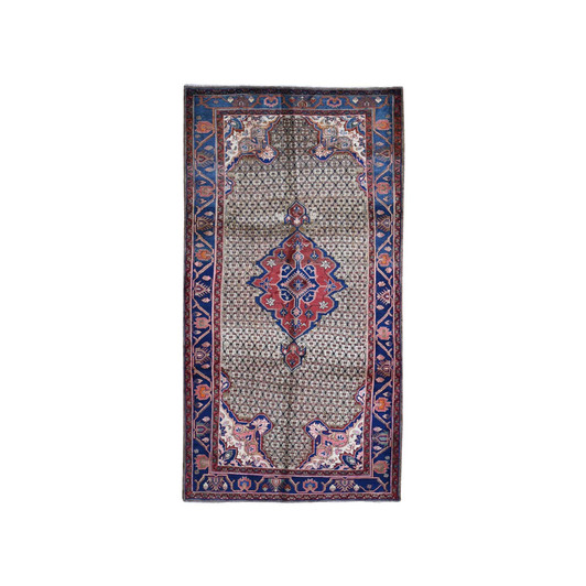 Persian Wool Hand Knotted Rug Brown Navy Blue 5.3X10.6 -O059683