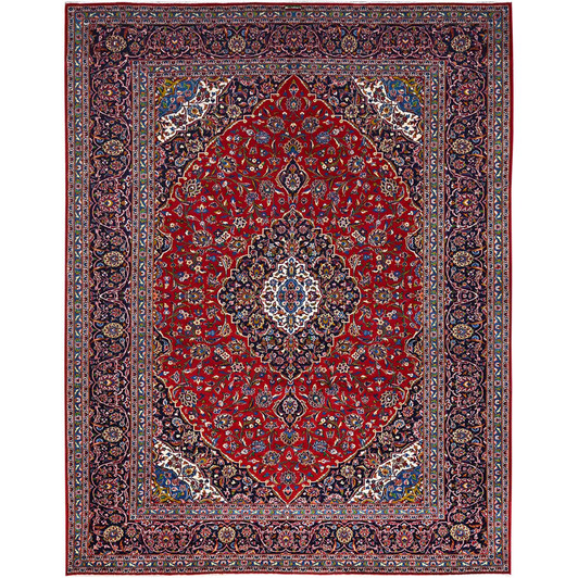 Persian Wool Hand Knotted Rug Red Blue 10.1X12.11 -O086697