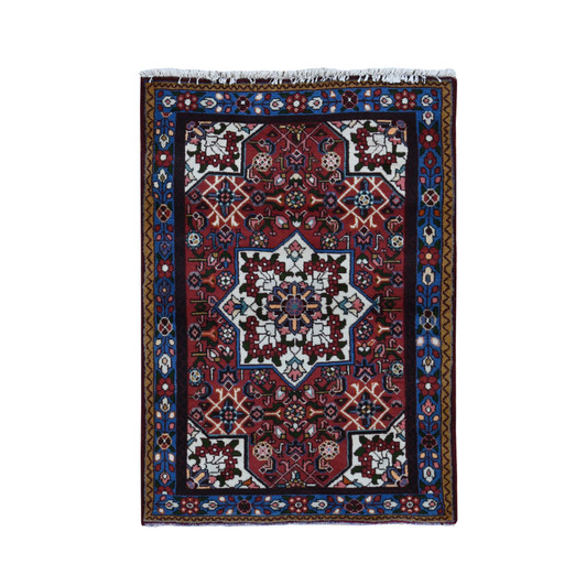 Persian Wool Hand Knotted Rug Red Blue 3.4X4.10 -O087451