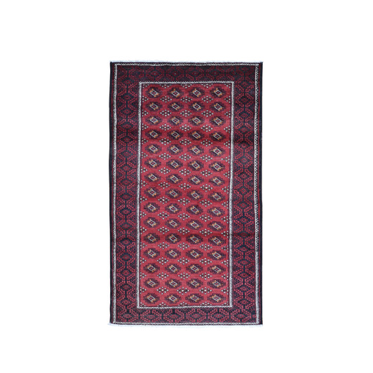 Persian Wool Hand Knotted Rug Red Pompeian Red 3.10X7.4 -O059758
