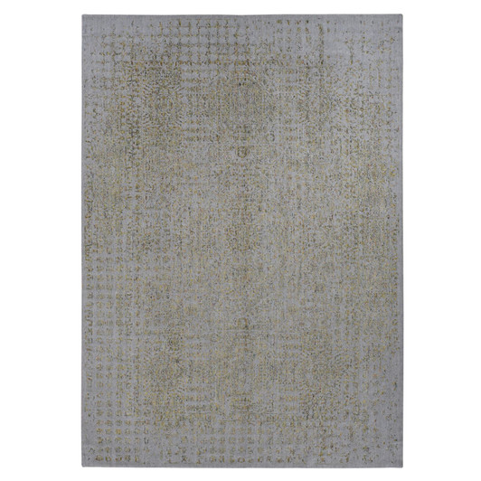 Transitional Wool & Silk Hand Loomed Rug Grey No Border 9.10X14.0 -O087112