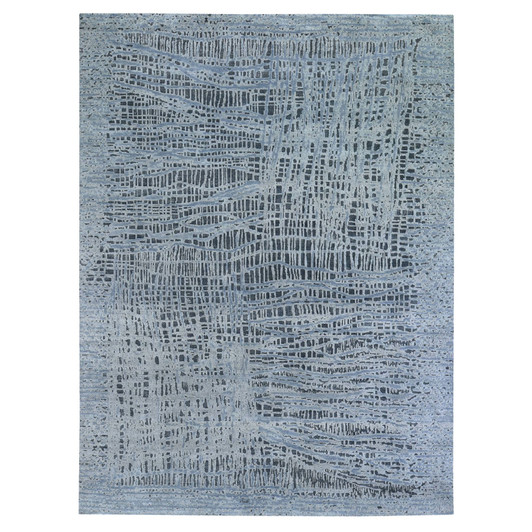 Transitional Wool Hand Knotted Rug Grey No Border 7.10X10.0 -O059950