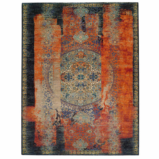Transitional Wool Hand Knotted Rug Red No Border 12.0X15.1 -O065176