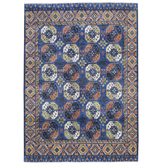 Tribal & Geometric Wool Hand Knotted Rug Blue Blue 9.5X12.0 -O067263