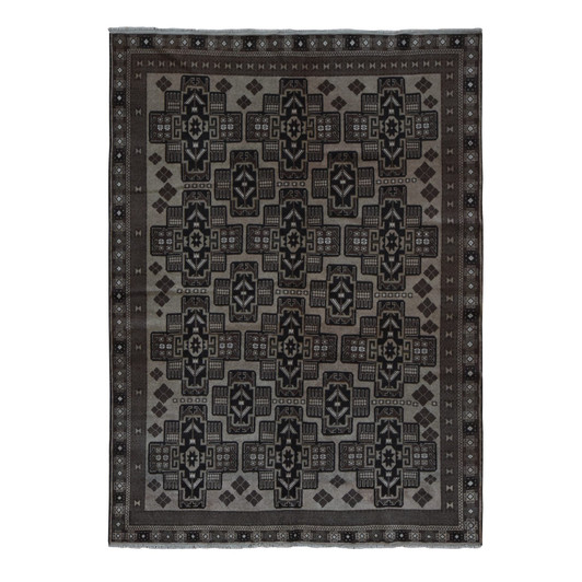 Tribal & Geometric Wool Hand Knotted Rug Brown Brown 6.6X8.10 -O087967