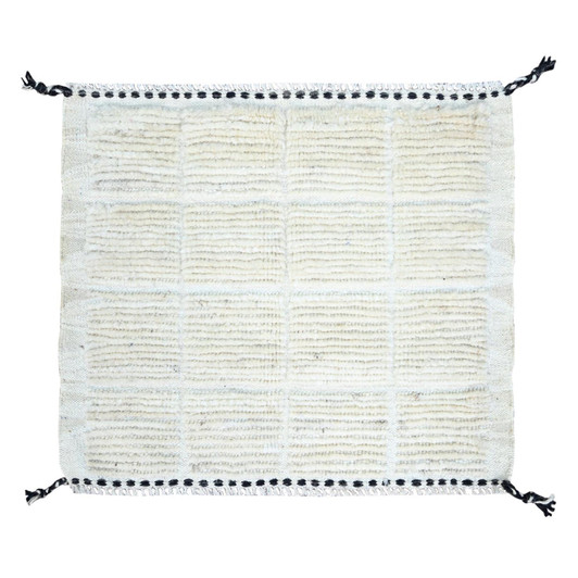 Tribal & Geometric Wool Hand Knotted Rug Ivory Ivory 1.8X2.0 -O0248