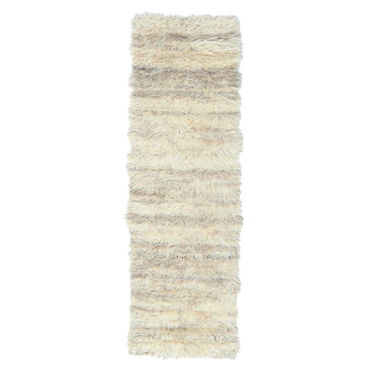 Tribal & Geometric Wool Hand Knotted Rug Ivory No Border 2.6X8.0 -O082990