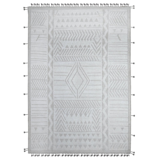 Tribal & Geometric Wool Hand Knotted Rug Ivory No Border 9.11X14.2 -O089174