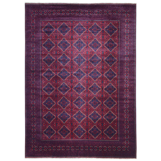 Tribal & Geometric Wool Hand Knotted Rug Red Red 9.8X13.0 -O072661