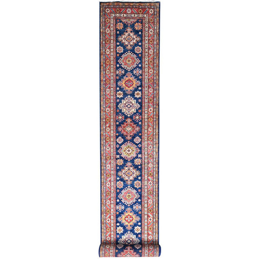 Kazak Wool Hand Knotted Rug Blue 2.9x26.3 -O086490