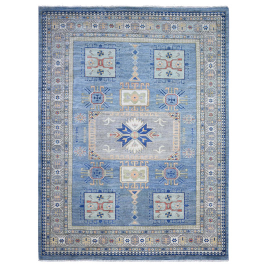 Oushak And Peshawar Wool Hand Knotted Rug Blue 9.0x12.0 -O089705