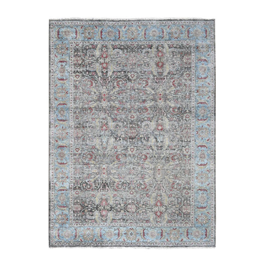Oushak And Peshawar Wool Hand Knotted Rug Black 8.6x11.5 -O010135