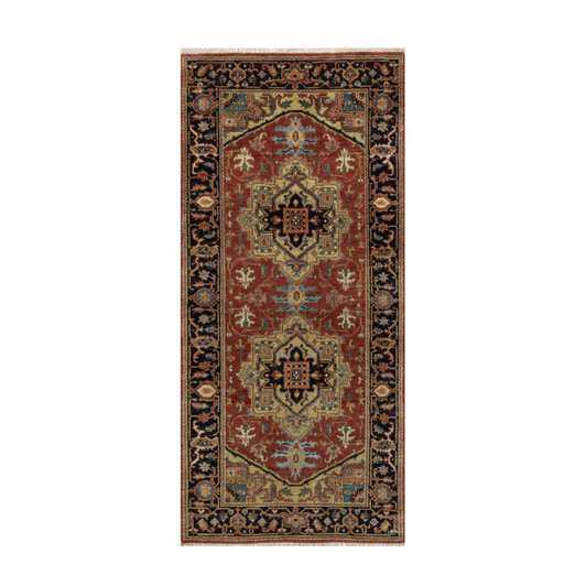 Heriz Wool Hand Knotted Rug Red 2.9x6.0 -O091236