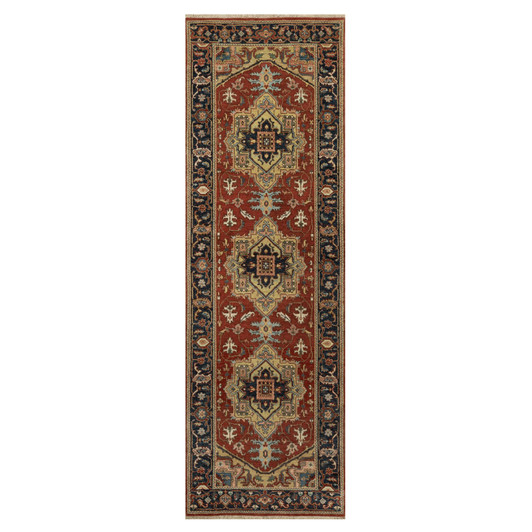 Heriz Wool Hand Knotted Rug Red 2.6x8.0 -O091240
