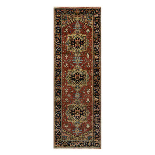 Heriz Wool Hand Knotted Rug Red 2.8x7.11 -O091241