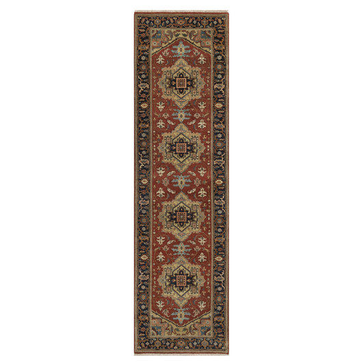 Heriz Wool Hand Knotted Rug Red 2.9x9.11 -O091254