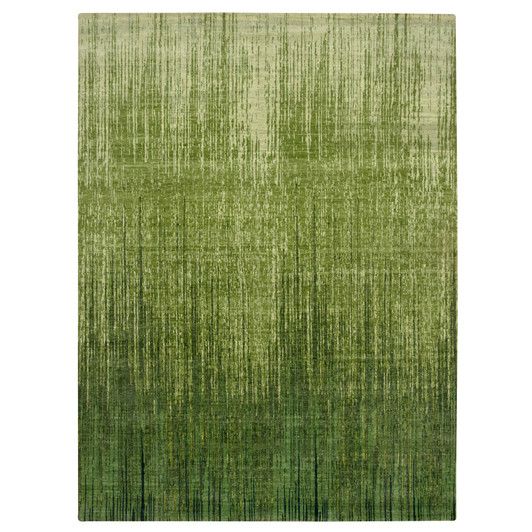 Modern and Contemporary Wool Hand Knotted Rug Green 9.0x12.2 -O075549