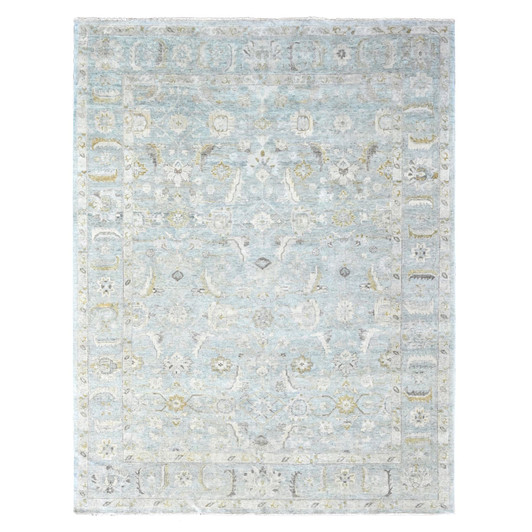 Oushak And Peshawar Wool Hand Knotted Rug Grey 9.0x12.2 -O010232