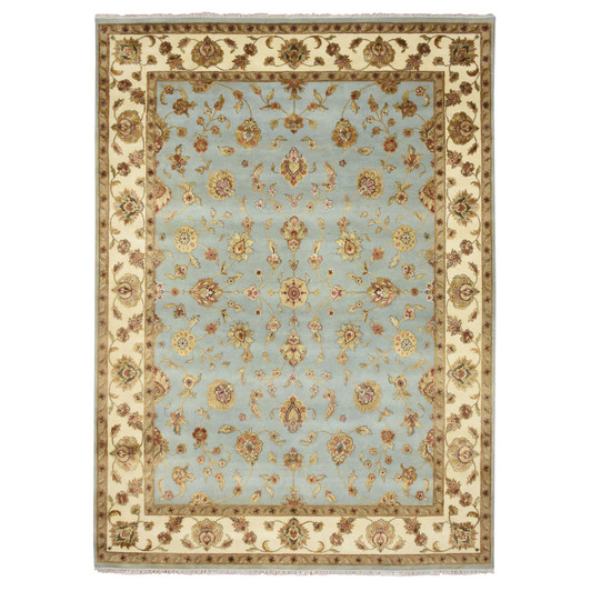 Rajasthan Wool & Silk Hand Knotted Rug Blue 9.0x12.5 -O075595