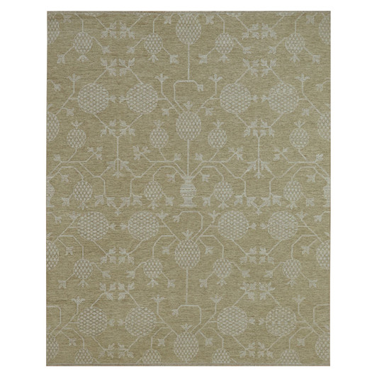 Oushak And Peshawar Wool Hand Knotted Rug Brown 8.1x10.1 -O076166