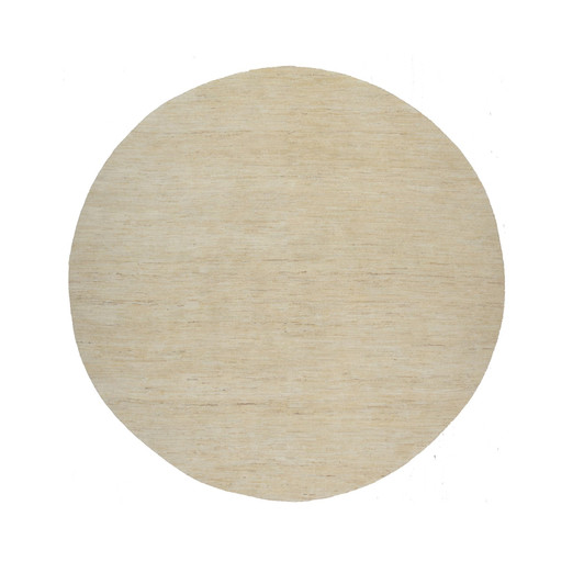 Modern and Contemporary Wool Hand Knotted Rug Ivory 7.9x7.9 -O091308