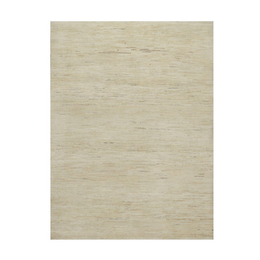 Modern and Contemporary Wool Hand Knotted Rug Ivory 5.0x6.5 -O091337