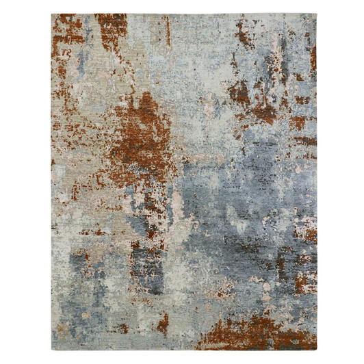 Modern and Contemporary Wool Hand Knotted Rug Grey 8.1x10.2 -O083133