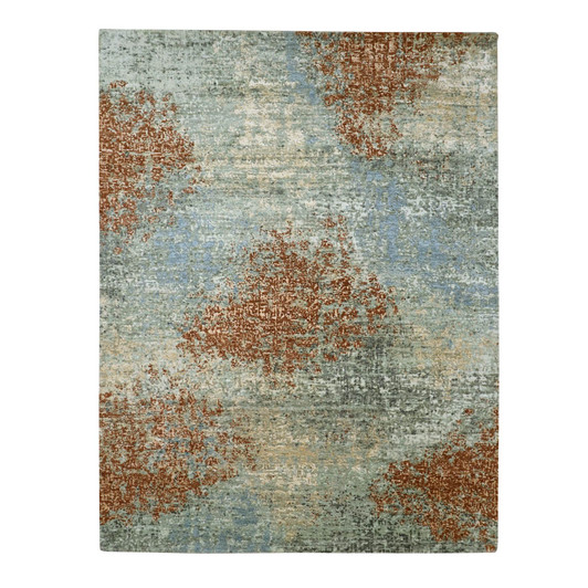Modern and Contemporary Wool Hand Knotted Rug Red 8.0x10.6 -O083136