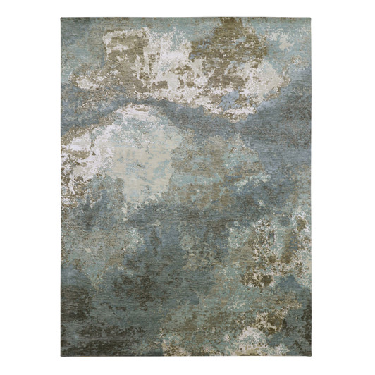 Modern and Contemporary Wool Hand Knotted Rug Grey 8.9x11.11 -O083147