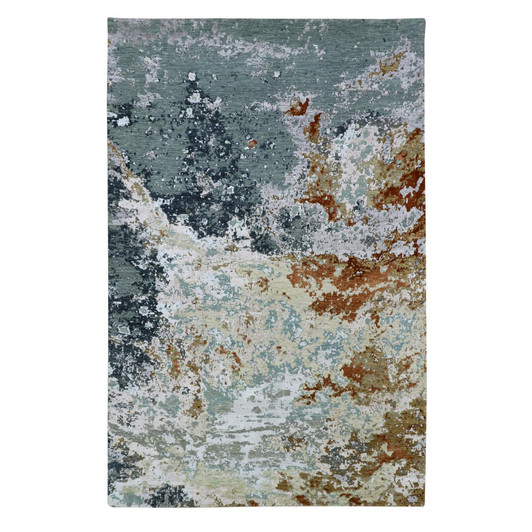 Modern and Contemporary Wool Hand Knotted Rug Grey 6.0x9.3 -O083164