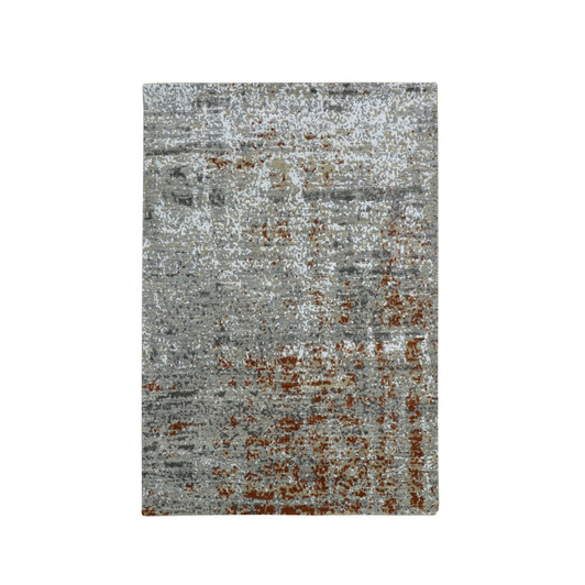 Modern and Contemporary Wool Hand Knotted Rug Grey 4.0x6.0 -O083184