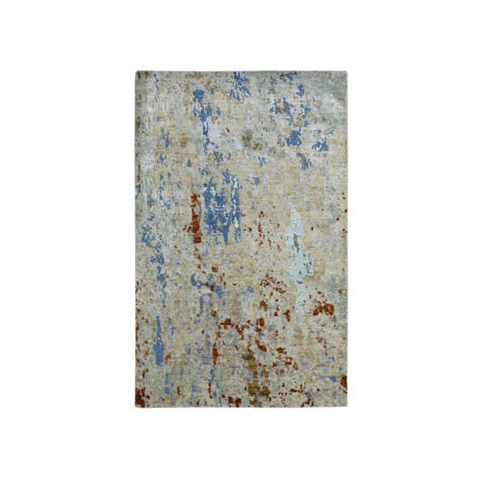 Modern and Contemporary Wool Hand Knotted Rug Beige 3.0x5.1 -O083188