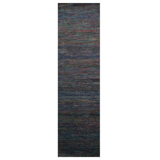 Modern and Contemporary Wool & Silk Hand Knotted Rug Blue 2.9x10.2 -O083245