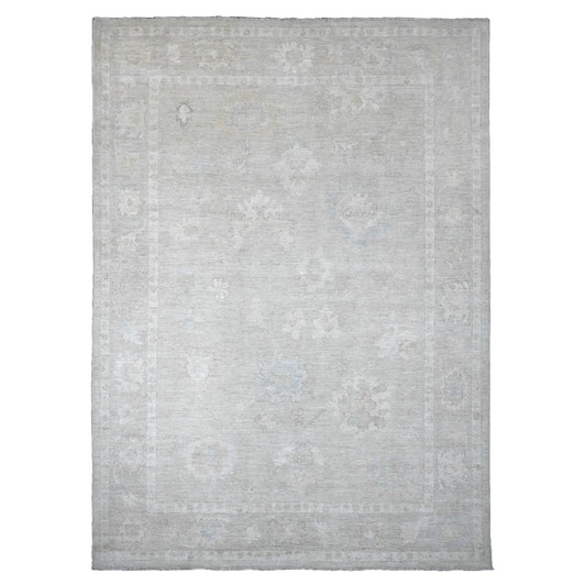 Oushak And Peshawar Wool Hand Knotted Rug Grey 9.9x13.4 -O089758