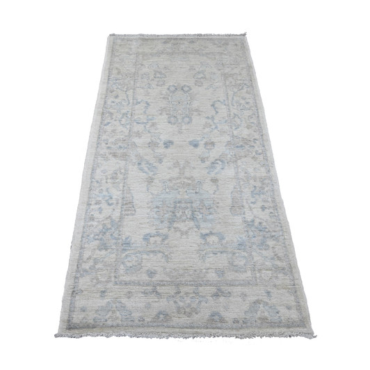 Oushak And Peshawar Wool Hand Knotted Rug Ivory 3.0x5.10 -O089936