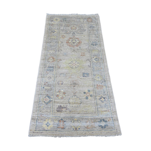 Oushak And Peshawar Wool Hand Knotted Rug Grey 2.8x5.7 -O089955