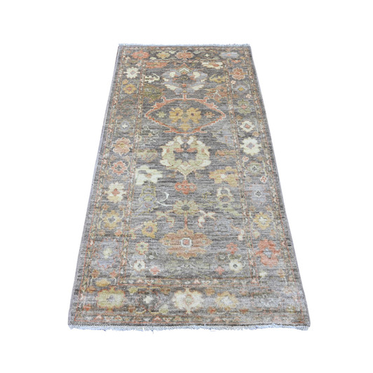 Oushak And Peshawar Wool Hand Knotted Rug Brown 3.1x5.10 -O089962