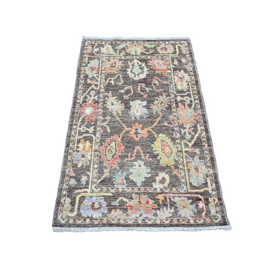 Oushak And Peshawar Wool Hand Knotted Rug Brown 3.0x4.9 -O020136