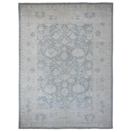 Oushak And Peshawar Wool Hand Knotted Rug Grey 11.9x15.5 -O020462