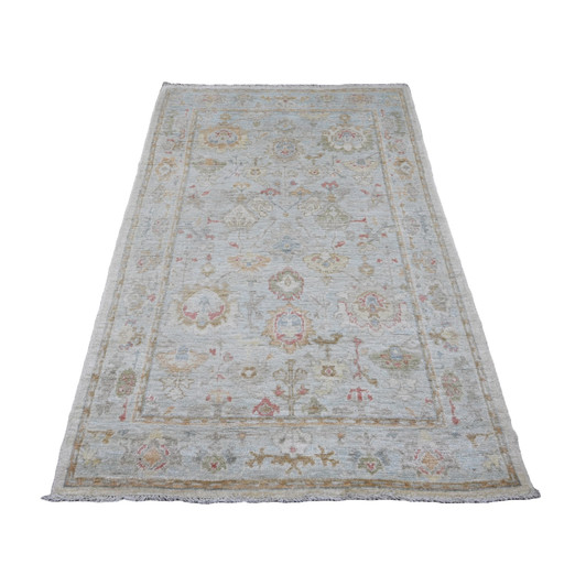 Oushak And Peshawar Wool Hand Knotted Rug Grey 4.1x6.7 -O020598