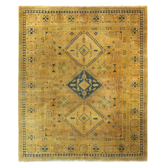 Kazak Wool Hand Knotted Rug Brown 7.11x9.5 -O020014