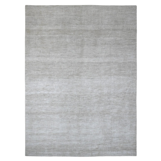 Modern and Contemporary Wool Hand Knotted Rug Grey 8.7x11.9 -O020143