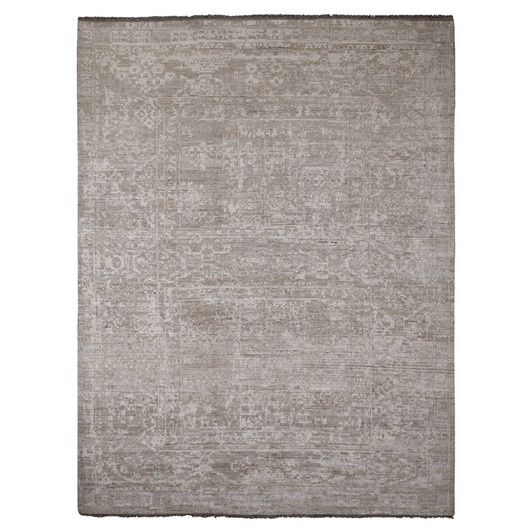 Tribal & Geometric Wool Hand Knotted Rug Brown 9.0x12.0 -O020145