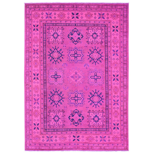 Kazak Wool Hand Knotted Rug Pink 6.0x8.6 -O020444