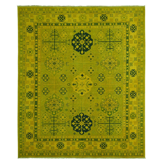 Kazak Wool Hand Knotted Rug Yellow 8.1x9.5 -O020448