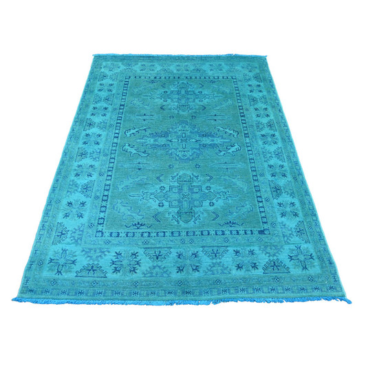 Kazak Wool Hand Knotted Rug Blue 4.10x6.3 -O020738