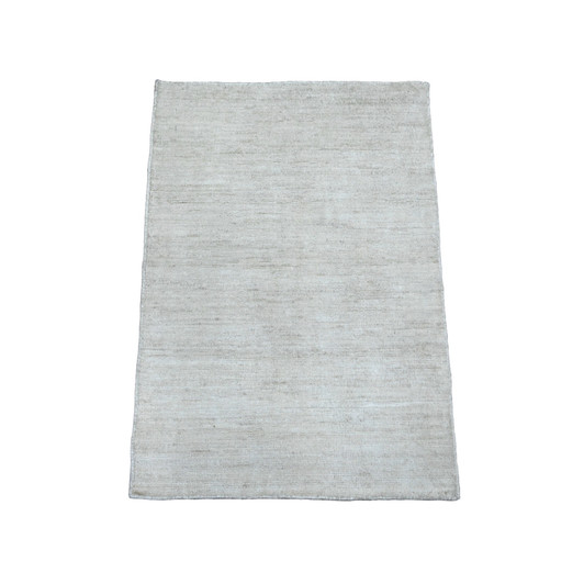 Modern and Contemporary Wool Hand Knotted Rug Ivory 2.0x2.11 -O020827