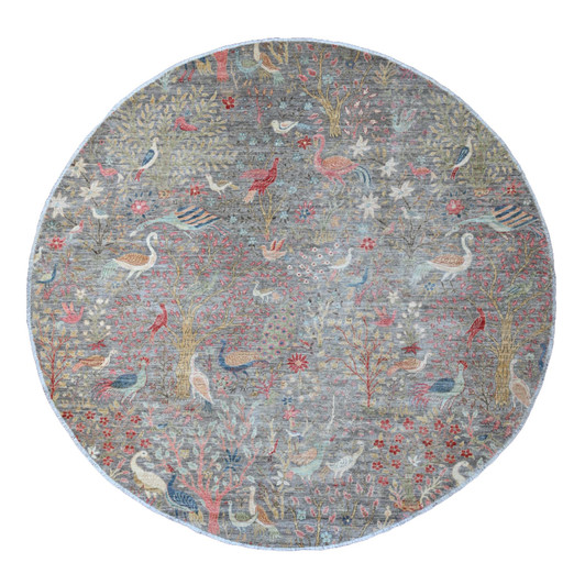 Oushak And Peshawar Wool Hand Knotted Rug Grey 9.6x9.9 -O020234