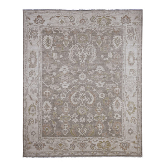 Oushak And Peshawar Wool Hand Knotted Rug Brown 9.1x11.4 -O020164